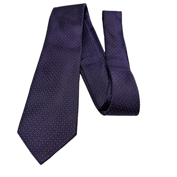 Van Heusen Silk Tie Shimmer Purple‎ Geometric Men Necktie 59 x 3” 100% Silk - Picture 1 of 8